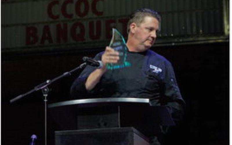 Jason Kinzie accepted Large Business of the Year for the combined Homestead and Steer Inn restaurants in Cushing and surrounding areas as well as catered a delicious meal including on the spot meat carving.