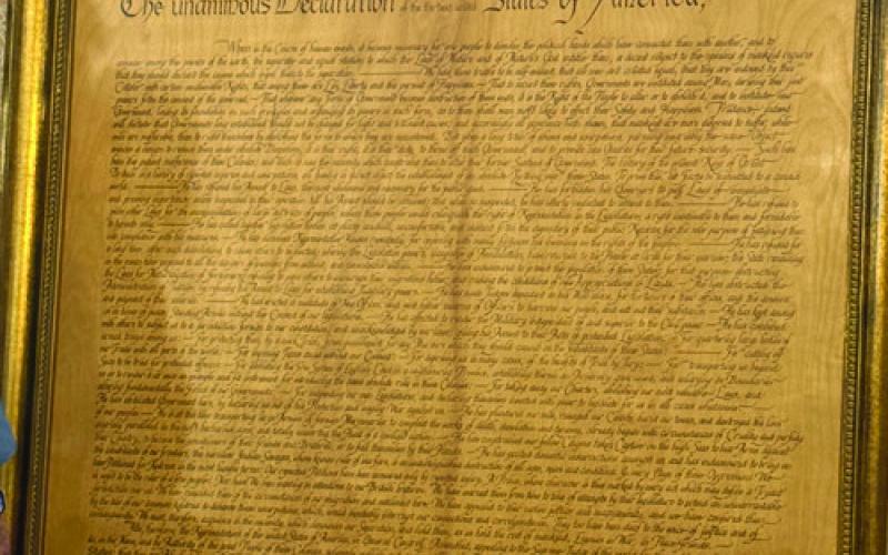 OSU receives gifted copy of the Declaration of Independence