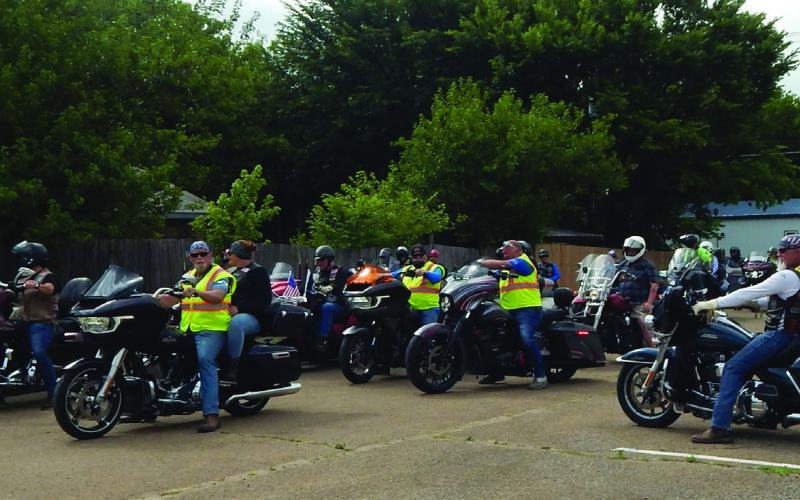 American Legion Riders stop in Cushing during statewide fundraising ride