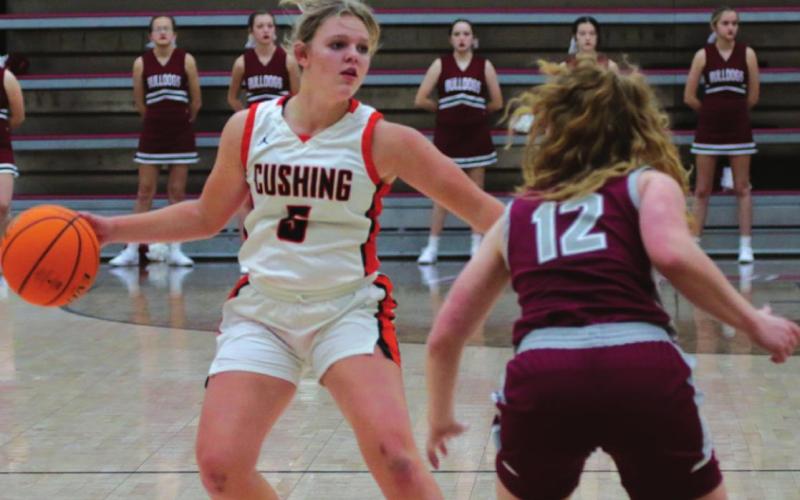 Maddie Alexander brings the ball across the timeline.