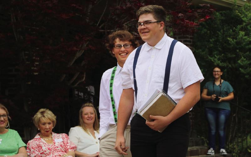 “The Nerds” Wyatt Heisler and Aaron Vieyra strut down the runway.