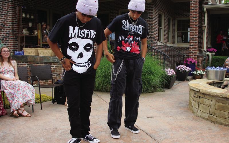 “The Emo’s” Kanaan Guerrero and Koda Chavez model during the fashion show.