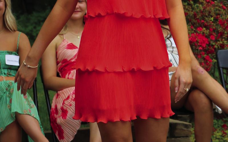 Junior Britton Blakemore owns the runway Monday as she shows off her outfit.