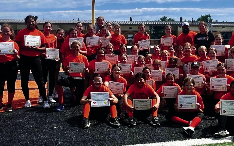 The Cushing High School Lady Tigers softball program held its annual softball camp last week. A total of 106 girls participated in the twoday camp where they learned fundamental skills and the basic rules of softball. Head Coach Nikki York was assisted by members of the Lady Tiger softball team as well as area youth softball coaches.