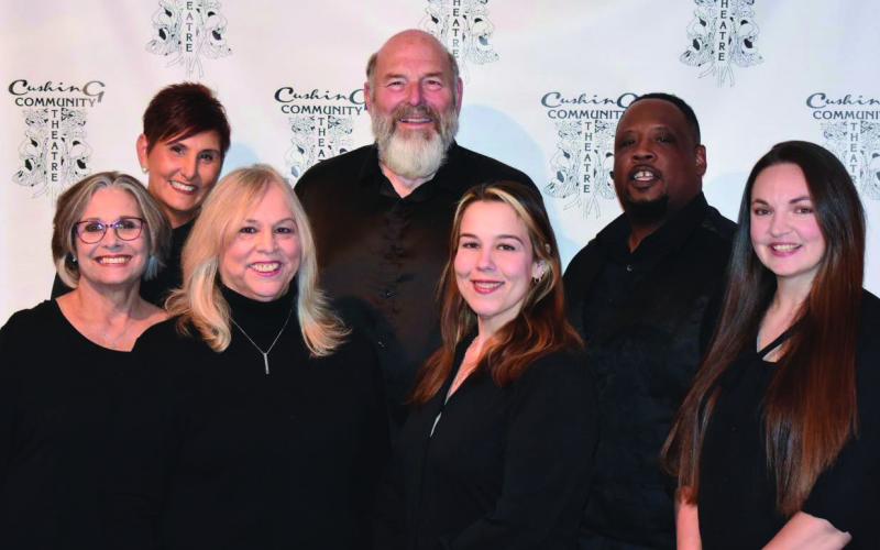Pictured are this year’s members of the Cushing Community Theatre’s Board of Directors. Back row, left to right: Vice President Cheryl Sheldon, Treasurer Brett Anderson, Quincy Morris. Front row, left to right: Secretary Pam Music, President Michele Music, DeNae Brown, and Krystle Hutchko.