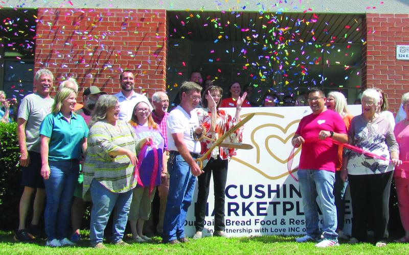 The ribbon cutting ceremony for the Cushing Marketplace hosted by Cushing Chamber of Commerce was well attended by members of the community, nonprofi t organizations, vested businesses, and both local and state elected officials. Photo by DeAnna Maddox.