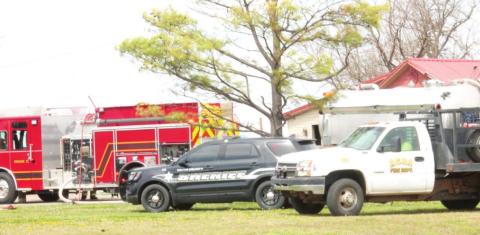 Payne County Sheriff officers, Cushing Fire Department and Agra Fire Department members were all present during a building fire on April 12 south of the town of Agra out on SH18.