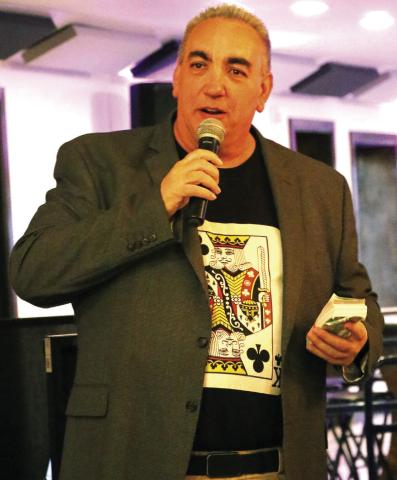 Cushing Rotary President Dr. Don Amon gives a welcoming speech during the second annual Cushing Rotary Club Casino Night Fundraiser held at Buffalo Rock Golf Course. Photo by Allie Prater.