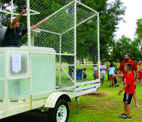 The dunk tank set up by the Firefighter Association made a big splash during Festival in the Park on Sept. 24, especially when Agra Fire Department Chief Mike Callanan took a dip.