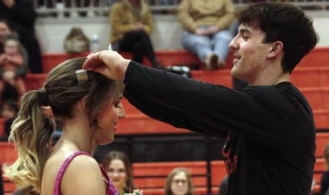 Blaze Berlowitz and Tatum Caulfield were named 2023 Basketball Homecoming King and Queen on January 13.