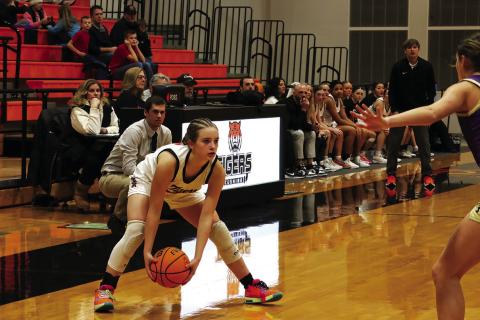 Macy Townes, in her first start of the season, was instrumental in holding Mannford’s top scorer to just 11 points.