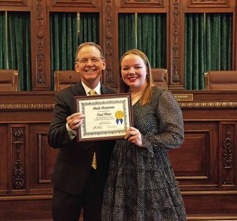 Cushing Student Wins Award in Statewide Law Day Contest