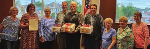 Dea Rash, OHCE Advisor, along with OHCE members Patsy Rains, Misty Burk, Pat McNally, Betty Rutledge, and Sharon Klingaman were in attendance to present pies to Commissioners’ Chris Reding, Rocky Blaiser, and Zach Cavett after the Payne County Commission’s proclamation of Oklahoma Home and Community Week.