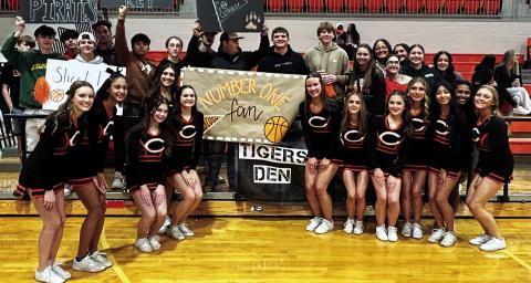 The Cushing High School cheerleaders