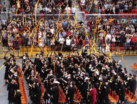 CHS graduates celebrate.