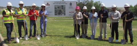 Leadership from Cushing Public Schools, the City of Cushing, TSET, and Ellsworth Construction met on April 30 to officially break ground on Phase I of the Tiger Trail. The TSET grant-funded, city-partnered Tiger Trail will be completed in three phases each estimated to take three months with a completion time scheduled for December of 2025. Photo by DeAnna Maddox