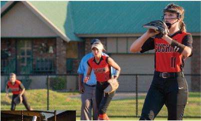 Above: Macy Griffith winds up for a pitch.