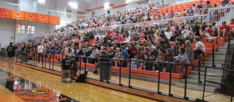 Hundreds of students from schools throughout the region were in Cushing last week to hear presentations on suicide prevention. Photo by DeAnna Maddox