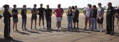 Cushing Aviation and Aeronautics class too a fi eld trip to the Cushing Municipal Airport