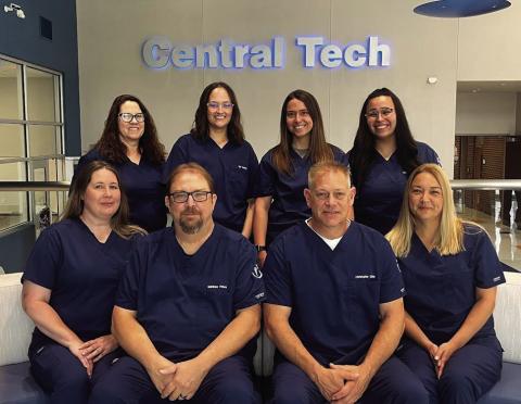 Central Tech held a graduation ceremony for Surgical Technology students on Thursday, June 5. Back Row (L-R): Laura Prince, Cushing; Tori Turner, Yale; Baylee Davis, Perkins; Kaylee Papakee, Bristow. Front Row (L-R): Lori Thompson, Chandler; Matthew Prince, Cushing; Christopher Cline, Stroud; Kristina Vanzant, Cleveland.