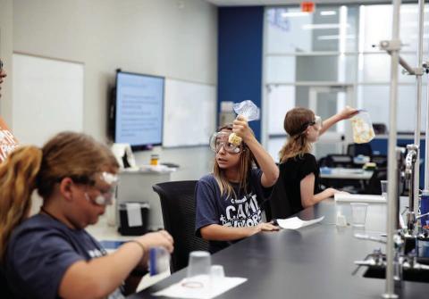 Future healers attending Central Tech’s Camp Explorer analyzed DNA from smashed bananas.