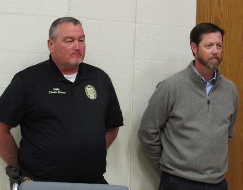 Chuck Claxton and Derek Griffith stand to be recognized. Photo by DeAnna Maddox