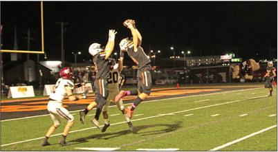 Cushing defensive back Camden Crooks reads a route, makes a pic, and shuts down a Wagoner Bulldog drive Friday.