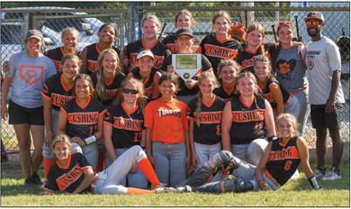 Last week, the Cushing Middle School Lady Tigers traveled to Depew and went undefeated in the Depew Tournament, taking out the Depew Hornets, 4-1, in game one; shutting out powerhouse Davenport, 9-0, in game two; defeating Varnum, 4-3, in the semifinals; and thrashing Kiefer, 19-8 in the championship game.