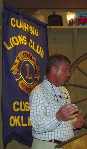 State Senator Randy Grellner speaks about health and wellness during the Cushing Lions Club meeting held on July 1 at Steer Inn. The group meets every first Tuesday of the month.