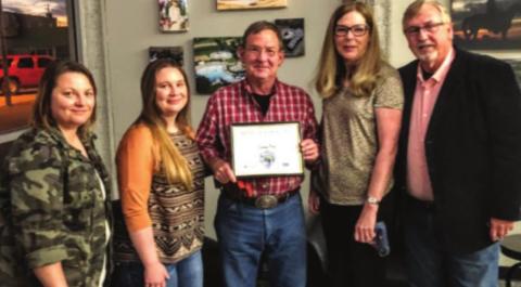 Cushing Pride Board members Laura Green, Amy Nelson, John Moran, Marie Thackray and Director Richard Thackray with their latest award.