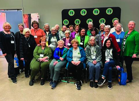 Twenty-eight members and OHCE Advisor, Dea Rash, attending the Northeast District Home and Community Education meeting held in Glenpool on March 26.