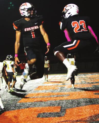 Blaze Berlowitz and Noah Jones celebrate another score