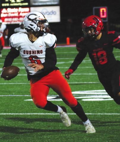 Brody Berlowitz breaks away after catching a pass from his brother Blaze, completing a 71-yard touchdown play to give the Tigers the margin they needed to get a W Friday against Hilldale.