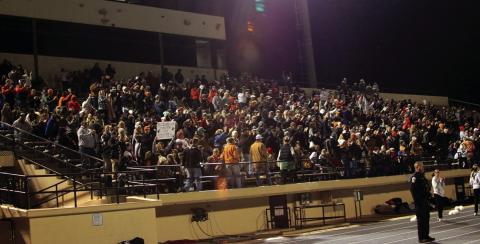 Cushing packed the Putnam City home stands Friday during the semi-final game against the Elk City Elks. Cushing fans had plenty to cheer about as Cushing dominated the Elk and paved their way to the state final.