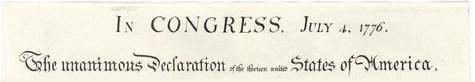 In Congress, July 4, 1776