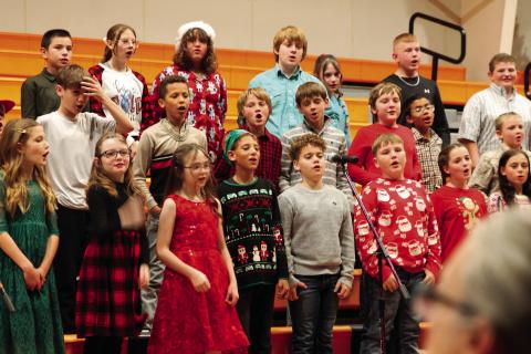 Agra Middle School students perform at the annual Christmas Program Tuesday, Dec. 16. Photo by DeAnna Maddox