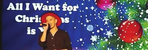 Top: Aubri Crumpton performs at Cushiung COmmunity Theater’s The Magic of Christmas.