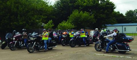 American Legion Riders stop in Cushing during statewide fundraising ride