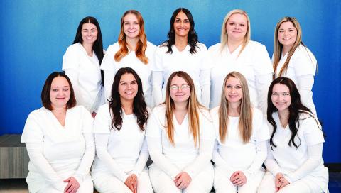 On Thursday, February 27, Central Tech held a graduation ceremony for Practical Nursing students — pictured are those graduates. Back row from left, Hope Phillips, Cushing; Kelly McBroom, Cushing; Ambra Emerson, Cushing; Alicia Dean, Tulsa; Kirbi Hixson, Drumright. Front row from left, Randi White, Drumright; Skyler Wesley, Bristow; Savannah Delonais, Bristow; Chelsea McBride, Oilton; Gracie Delonais, Bristow.