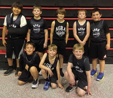 The Agra Lil Dribbler fourth grade boys team finished their season on Jan. 31, undefeated. Their last game was at Pawnee where the boys went home with a 37-10 win. Pictured in back, from left is Corwin Butler, Levi Lair, Grayson McNeil Laine Scott, and Mason Davis. Front, from left is Jacob Molloy, Rhett Hermann, and Duke Davis.