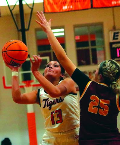 Ella Nanaeto battles in the paint against Cleveland last week. Nanaeto had 17 points.
