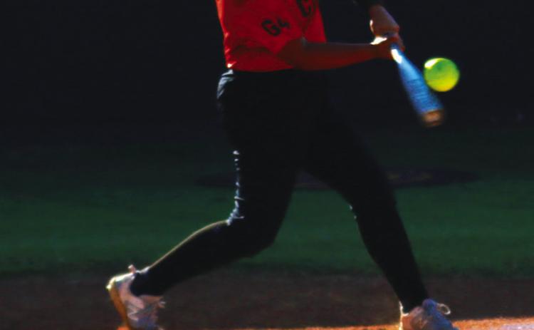 Lady Tiger slugger Ava Heppensberger does what she does best as she makes contact with the ball Thursday. Photo by J. D. Meisner
