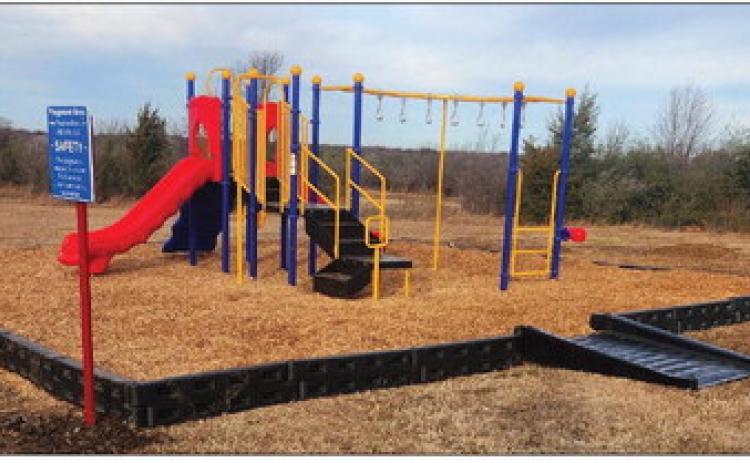 New playground equipment at Garrett Park