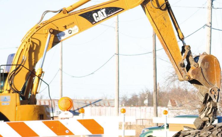 The SH-33 project began with Allen Contracting breaking up old asphalt as the intersection of Little and Linwood Avenue on Jan. 3.