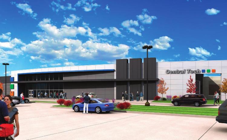 Pictured is a rendering of the Central Tech - Drumright campus, done by Easley Associates Architects from Enid, once the expansion to the South entrance and alterations have been completed.