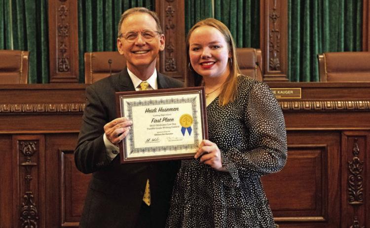 Cushing Student Wins Award in Statewide Law Day Contest