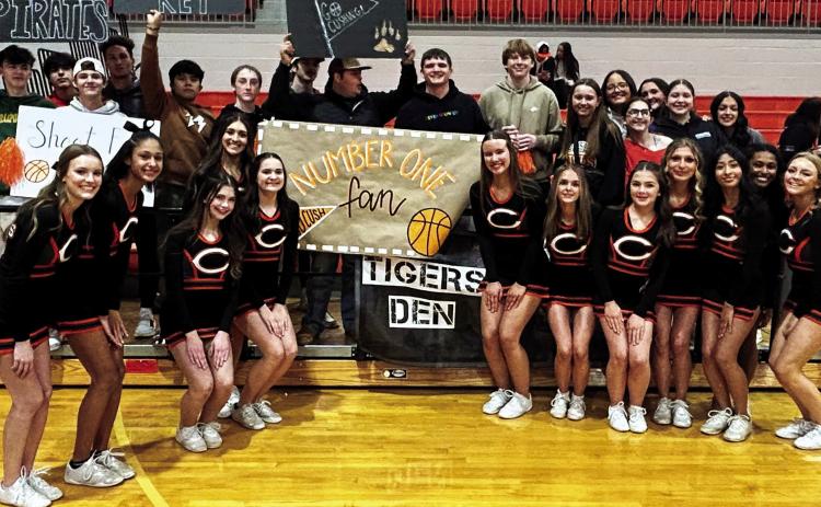 The Cushing High School cheerleaders