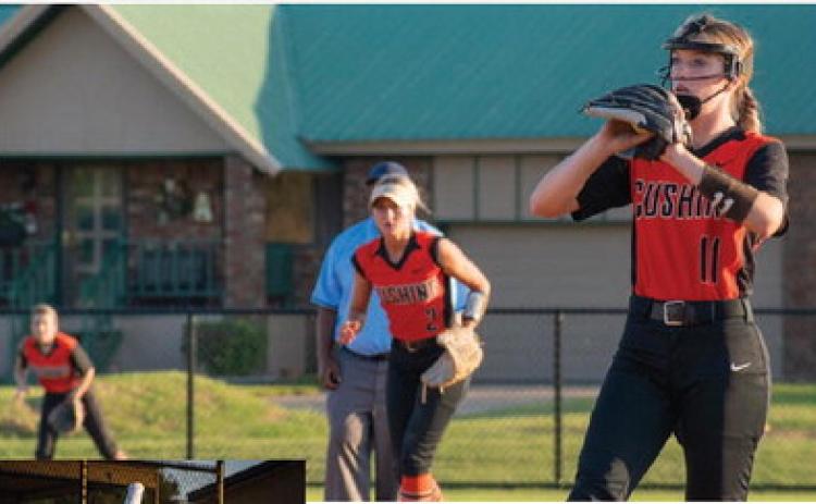Above: Macy Griffith winds up for a pitch.