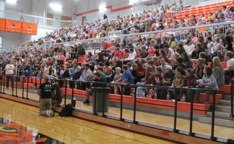 Hundreds of students from schools throughout the region were in Cushing last week to hear presentations on suicide prevention. Photo by DeAnna Maddox