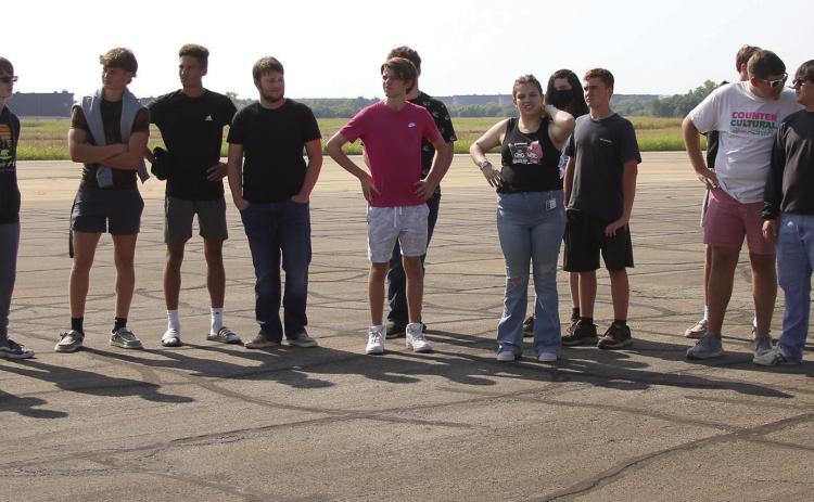 Cushing Aviation and Aeronautics class too a fi eld trip to the Cushing Municipal Airport